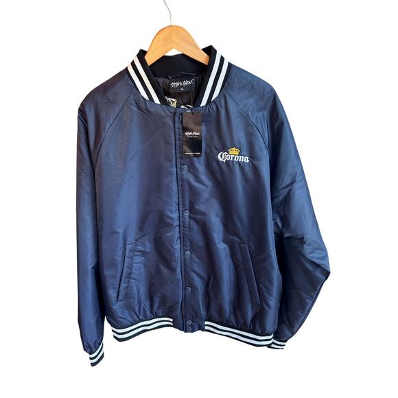 Corona Bomber Jacket XL "100 Years on La Playa" Navy Full Back Embroidery - Picture 2 of 10